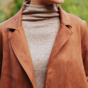 Sueded Car Coat - Chocolate