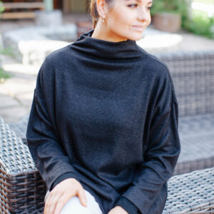 Jules Knit with Silver Lurex - Black